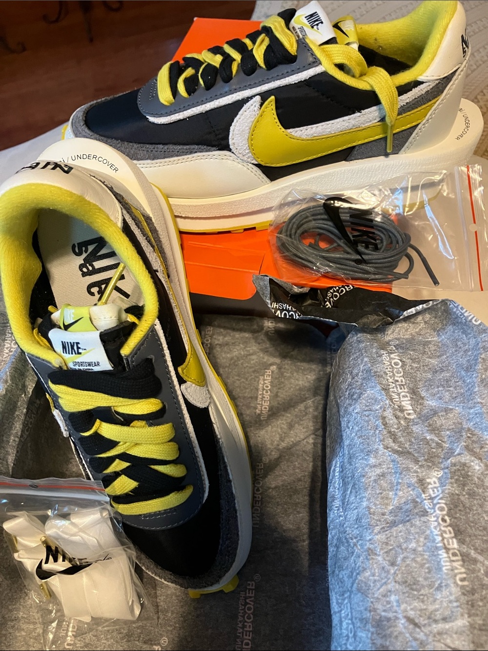 Nike LD Waffle Sacai Undercover Black Bright Citron